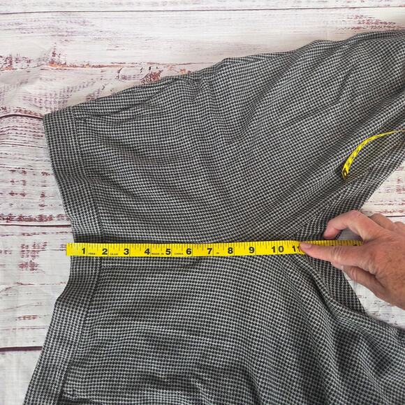 Theory Womens Houndstooth Pants 10 Black Gray Plaid Crop Trousers Academia Twee - Picture 9 of 10